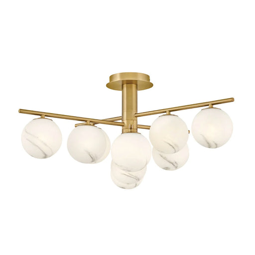 Fredrick Ramond FR41903 Selene 9-lt 30" LED Semi-Flush Mount - Lacquered Brass