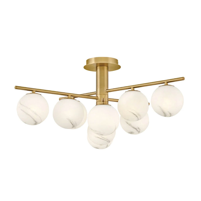Fredrick Ramond FR41903 Selene 9-lt 30" LED Semi-Flush Mount - Lacquered Brass