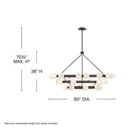 Fredrick Ramond FR41908 Selene 36-lt 60" LED Multi Tier Chandelier