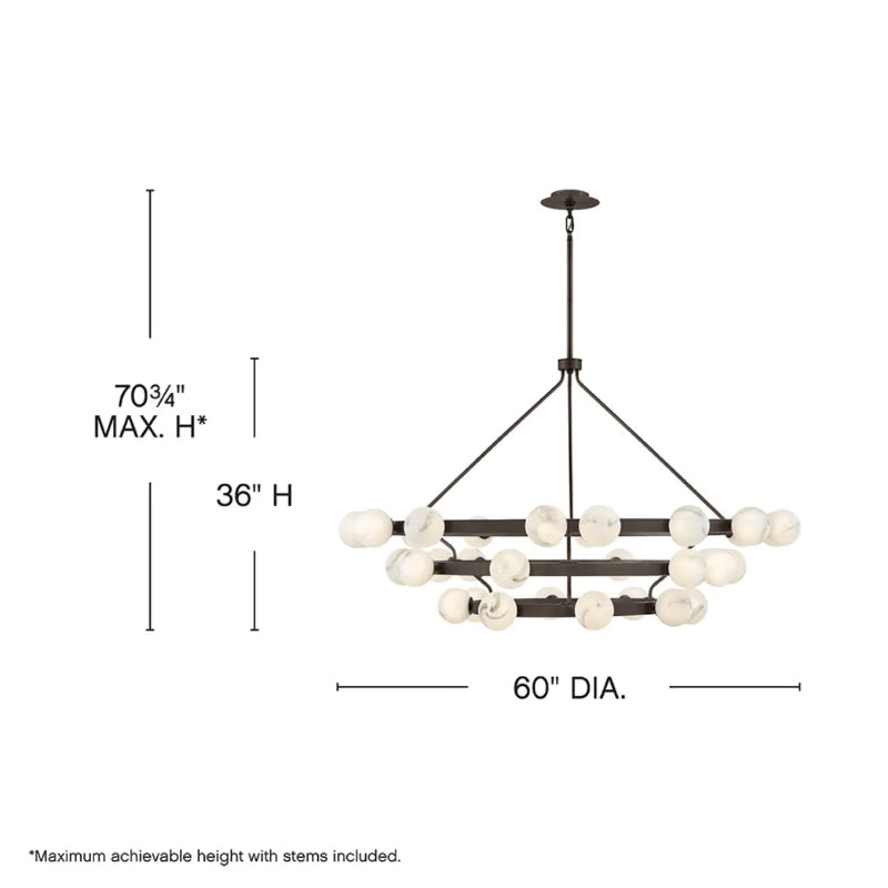 Fredrick Ramond FR41908 Selene 36-lt 60" LED Multi Tier Chandelier