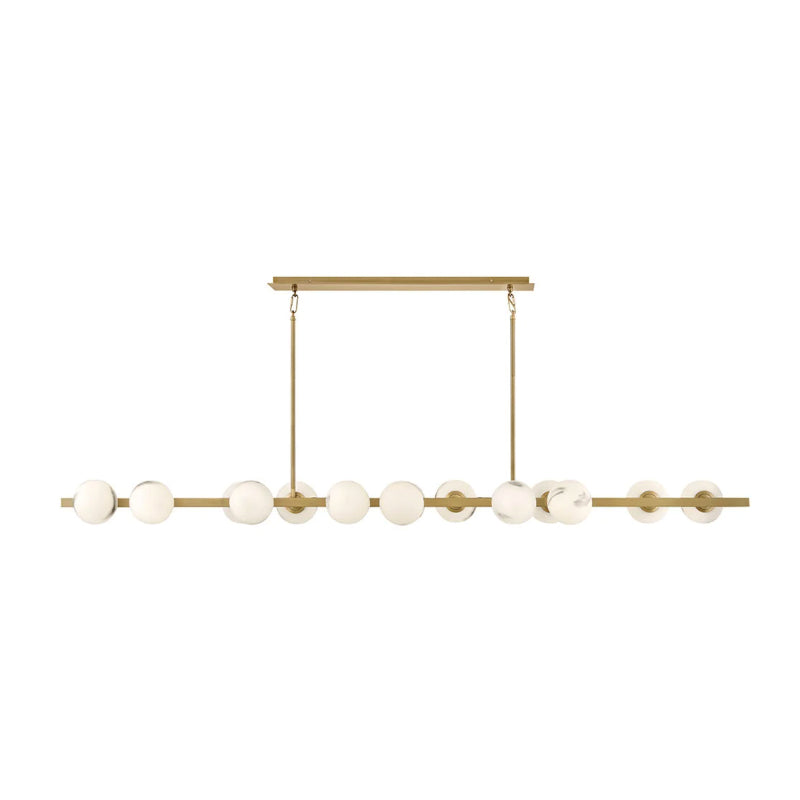 Fredrick Ramond FR41909 Selene 14-lt 74" LED Linear Chandelier - Lacquered Brass