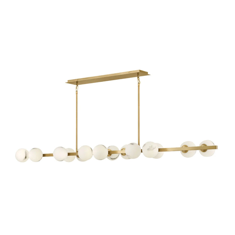 Fredrick Ramond FR41909 Selene 14-lt 74" LED Linear Chandelier - Lacquered Brass