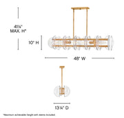 Fredrick Ramond FR41925 Seraphina 4-lt 48" LED Linear Chandelier