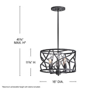 Fredrick Ramond FR46801 Eve 4-lt 16" LED Flush Mount