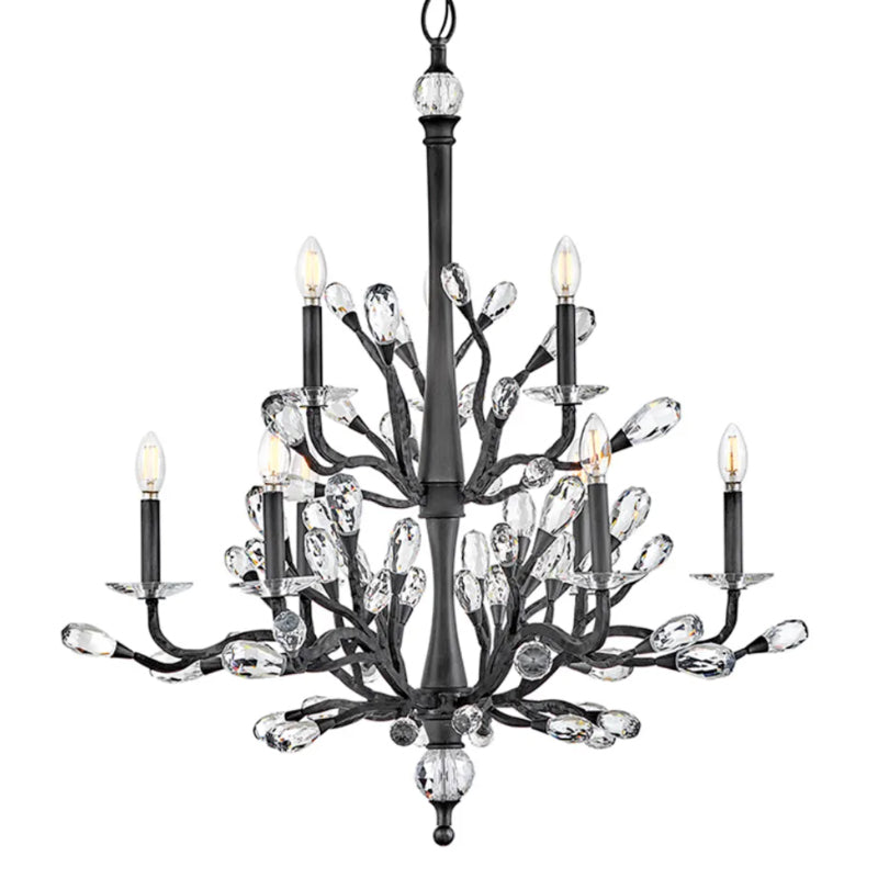 Fredrick Ramond FR46809 Eve 9-lt 34" LED Chandelier - Brushed Graphite