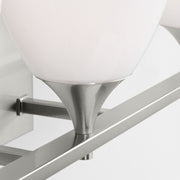 Visual Comfort DJV1023 Toffino 3-lt 26" Vanity Light - Brushed Steel/Milk Glass