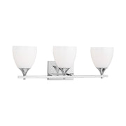 Visual Comfort DJV1023 Toffino 3-lt 26" Vanity Light - Chrome/Milk Glass