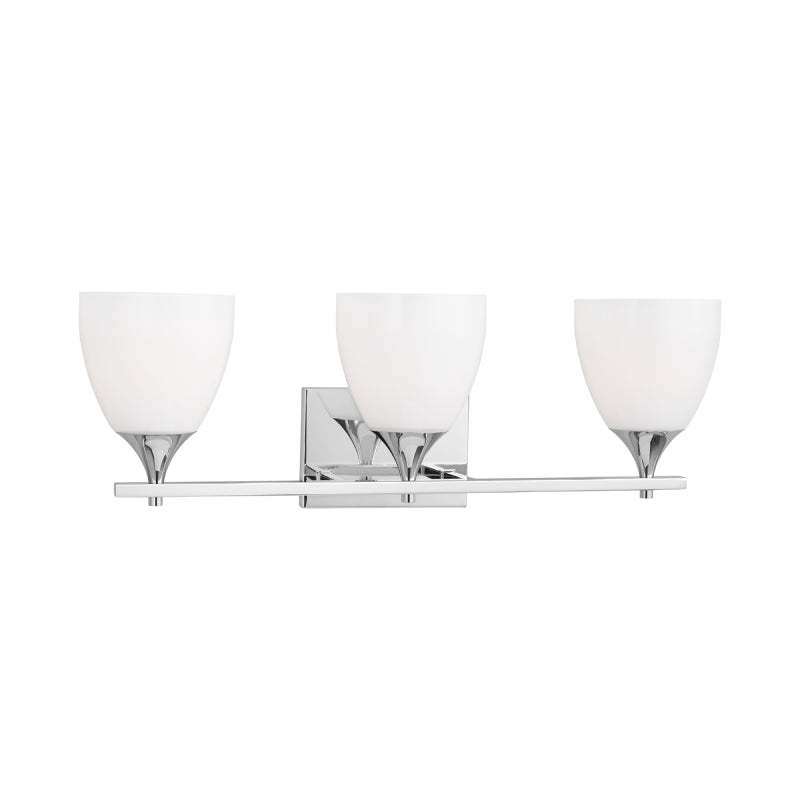 Visual Comfort DJV1023 Toffino 3-lt 26" Vanity Light - Chrome/Milk Glass