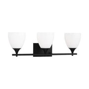 Visual Comfort DJV1023 Toffino 3-lt 26" Vanity Light - Midnight Black/Milk Glass