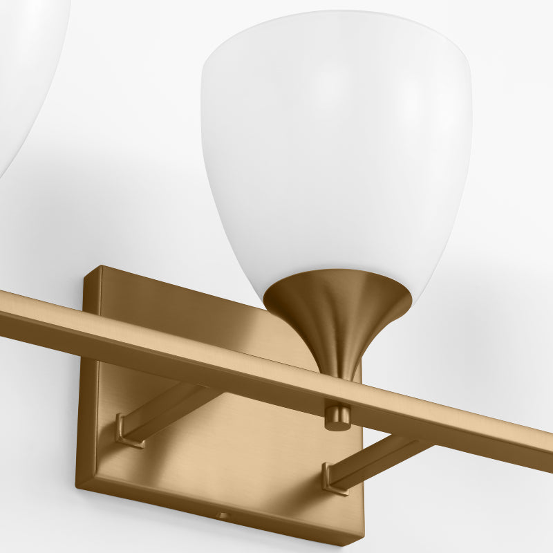 Visual Comfort DJV1023 Toffino 3-lt 26" Vanity Light - Satin Brass/Milk Glass
