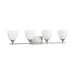 Visual Comfort DJV1024 Toffino 4-lt 36" Vanity Light - Brushed Steel Milk Glass