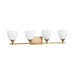 Visual Comfort DJV1024 Toffino 4-lt 36" Vanity Light - Satin Brass Milk  Glass