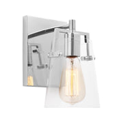Visual Comfort DJV1031 Crofton 1-lt 9" Tall Small Wall Sconce - Chrome Clear Glass