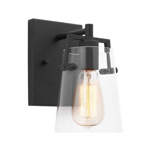 Visual Comfort DJV1031 Crofton 1-lt 9" Tall Small Wall Sconce - Midnight Black Clear Glass