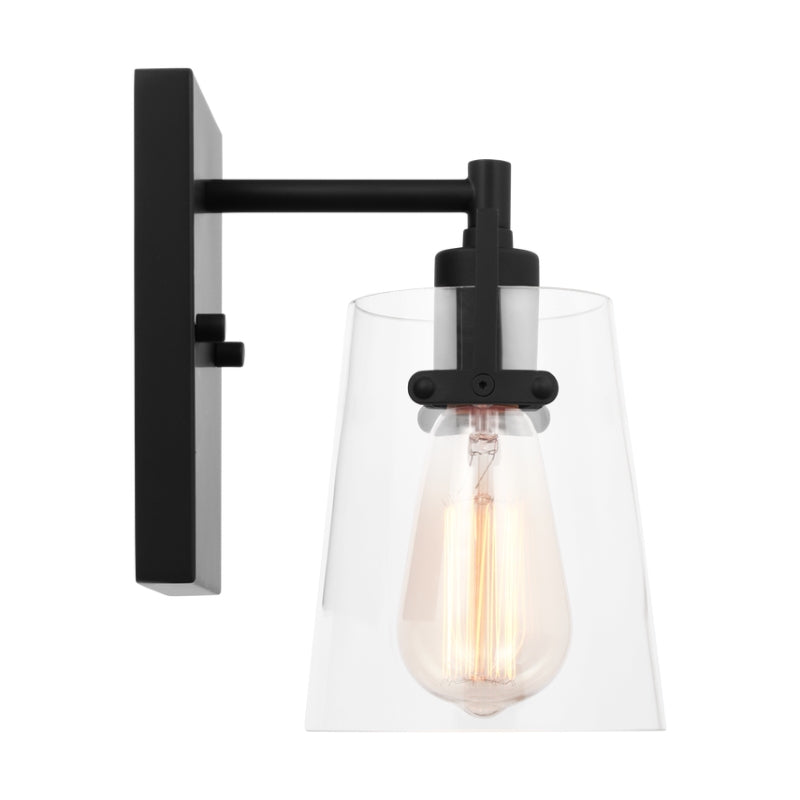 Visual Comfort DJV1031 Crofton 1-lt 9" Tall Small Wall Sconce - Midnight Black Clear Glass