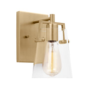 Visual Comfort DJV1031 Crofton 1-lt 9" Tall Small Wall Sconce - Satin Brass Clear Glass