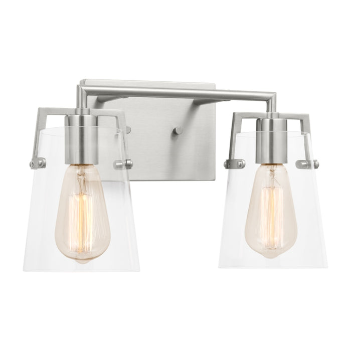 Visual Comfort DJV1032 Crofton 2-lt 15" Vanity Light - Brushed Steel