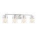 Visual Comfort DJV1034 Crofton 4-lt 33" Vanity Light - Brushed Steel Clear Glass