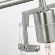 Visual Comfort DJV1034 Crofton 4-lt 33" Vanity Light - Brushed Steel Clear Glass