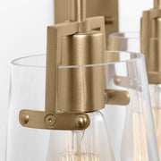 Visual Comfort DJV1034 Crofton 4-lt 33" Vanity Light - Satin Brass Clear Glass