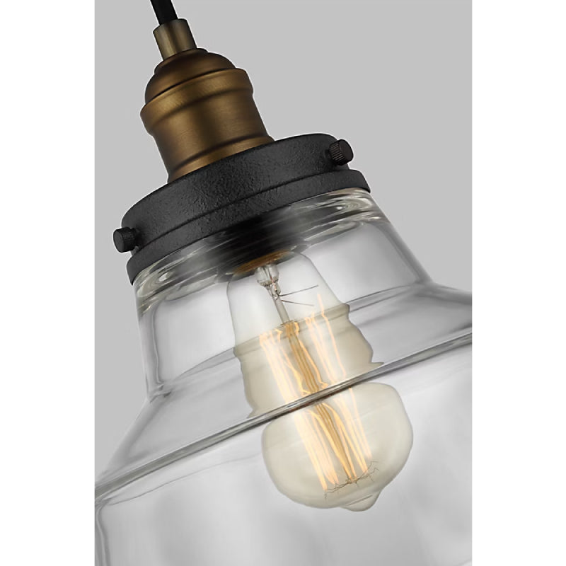 Visual Comfort P1348 Baskin 1-lt 10" Pendant - Painted Aged Brass / Dark Weathered Zinc