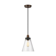 Visual Comfort P1347 Baskin 1-lt 9" Pendant - Painted Aged Brass / Dark Weathered Zinc