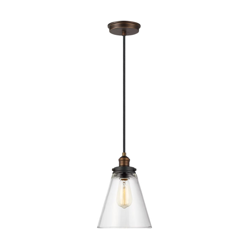 Visual Comfort P1347 Baskin 1-lt 9" Pendant - Painted Aged Brass / Dark Weathered Zinc