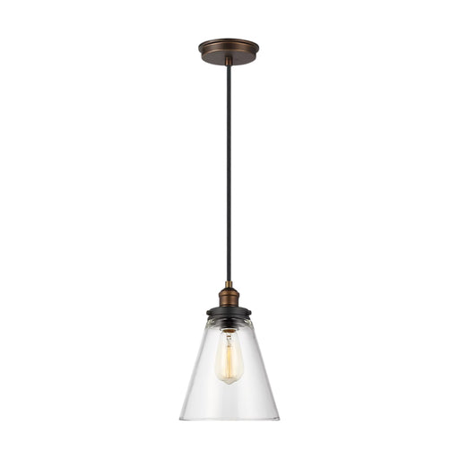Visual Comfort P1347 Baskin 1-lt 9" Pendant - Painted Aged Brass / Dark Weathered Zinc