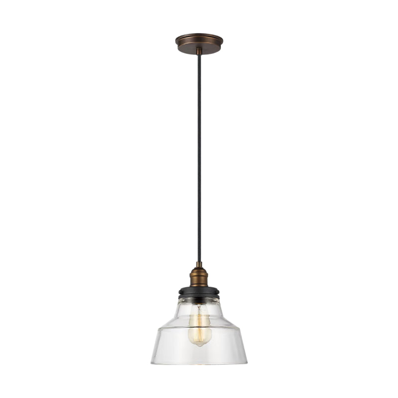Visual Comfort P1348 Baskin 1-lt 10" Pendant - Painted Aged Brass / Dark Weathered Zinc