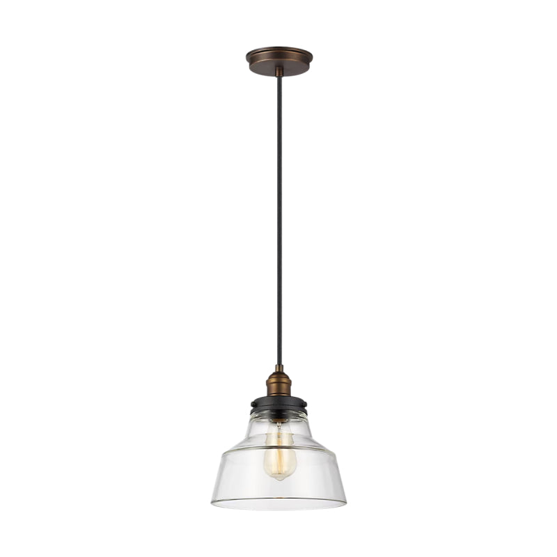 Visual Comfort P1348 Baskin 1-lt 10" Pendant - Painted Aged Brass / Dark Weathered Zinc