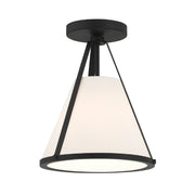 Crystorama FUL-900-CEILING Fulton 1-lt 9" Semi Flush Mount - Black