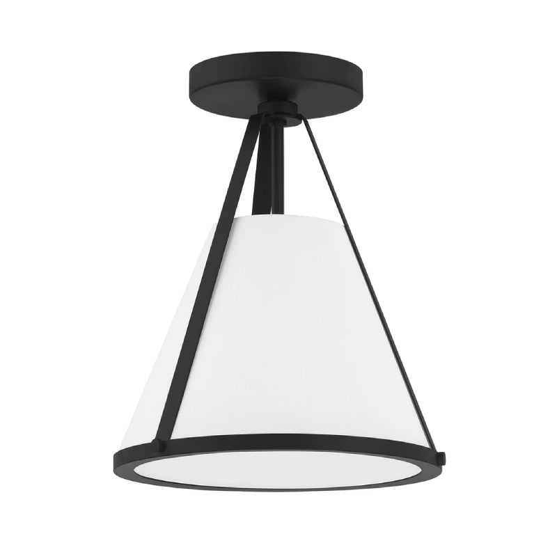 Crystorama FUL-900-CEILING Fulton 1-lt 9" Semi Flush Mount - Black