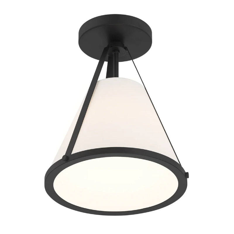 Crystorama FUL-900-CEILING Fulton 1-lt 9" Semi Flush Mount - Black