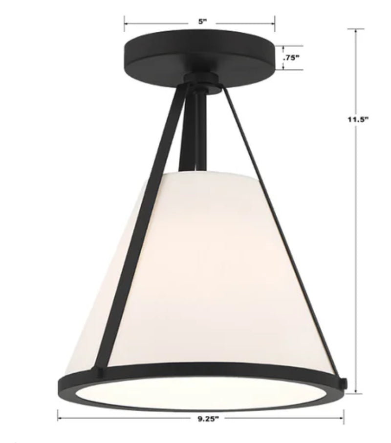 Crystorama FUL-900-CEILING Fulton 1-lt 9" Semi Flush Mount