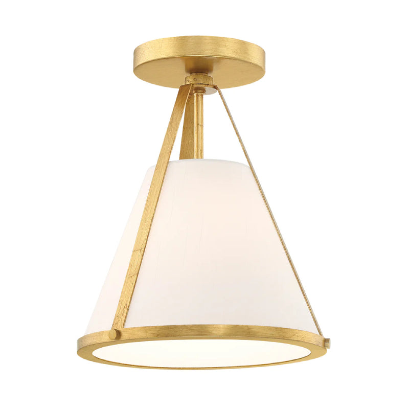 Crystorama FUL-900-CEILING Fulton 1-lt 9" Semi Flush Mount - Antique Gold