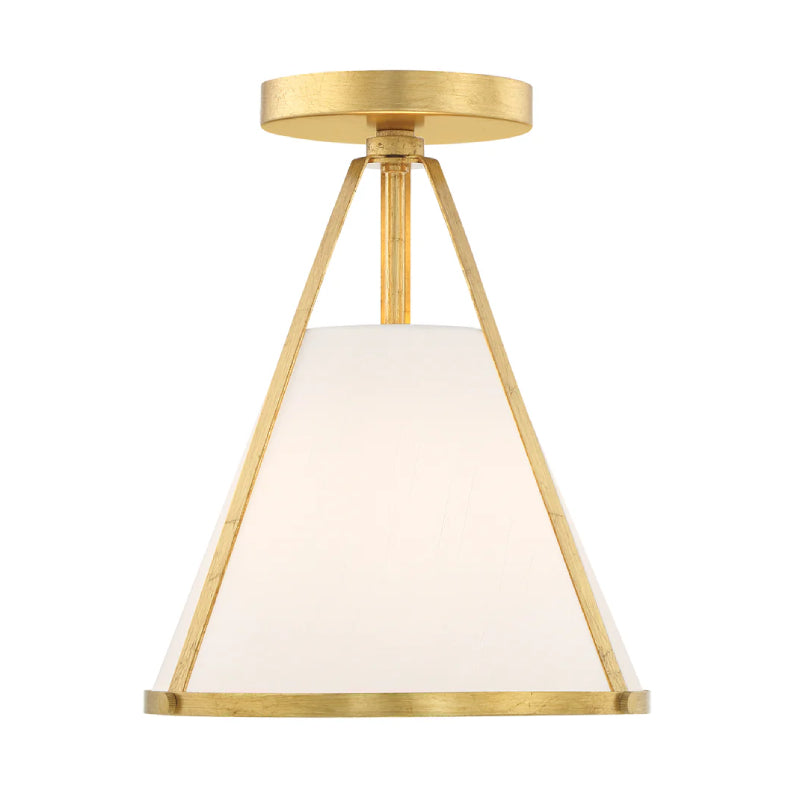Crystorama FUL-900-CEILING Fulton 1-lt 9" Semi Flush Mount - Antique Gold