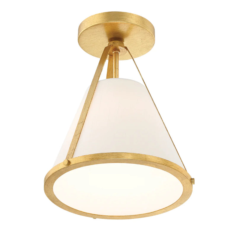 Crystorama FUL-900-CEILING Fulton 1-lt 9" Semi Flush Mount - Antique Gold
