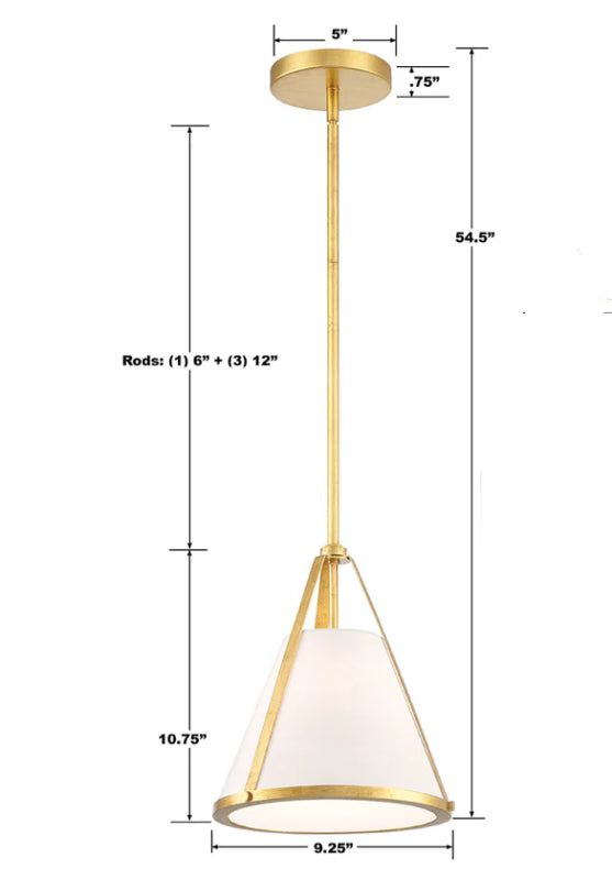 Crystorama FUL-900 Fulton 1-lt 9" Pendant