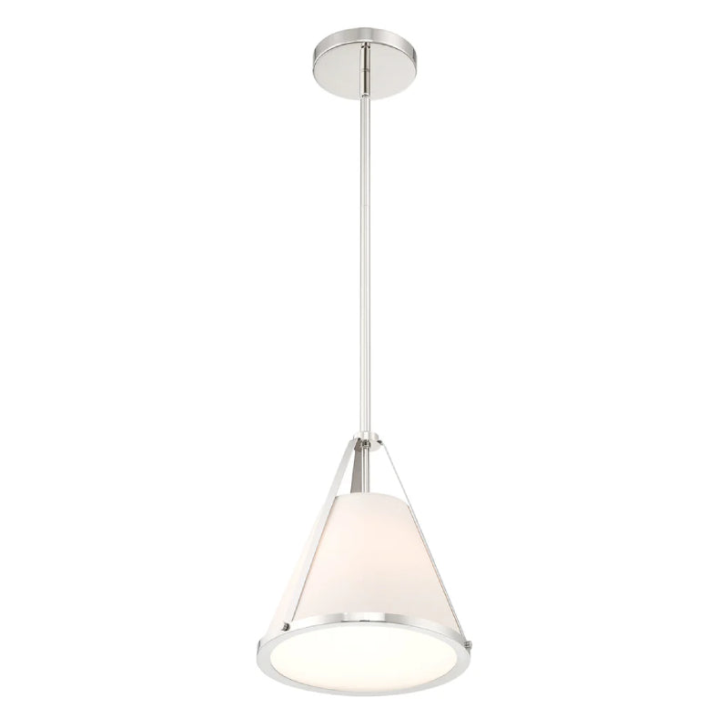 Crystorama FUL-900 Fulton 1-lt 9" Pendant - Polished Nickel