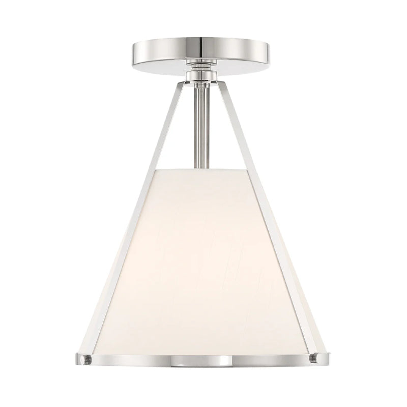 Crystorama FUL-900-CEILING Fulton 1-lt 9" Semi Flush Mount - Polished Nickel