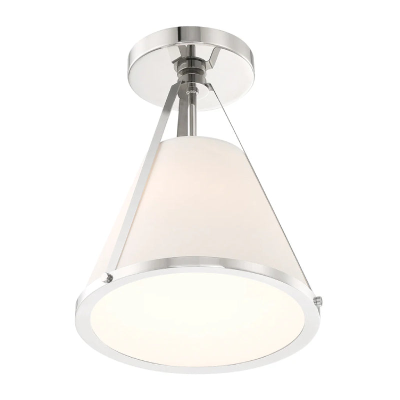 Crystorama FUL-900-CEILING Fulton 1-lt 9" Semi Flush Mount - Polished Nickel