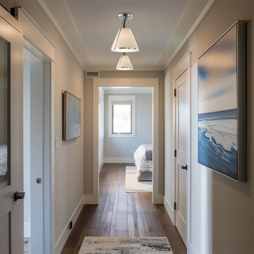 Crystorama FUL-900-CEILING Fulton 1-lt 9" Semi Flush Mount - Polished Nickel