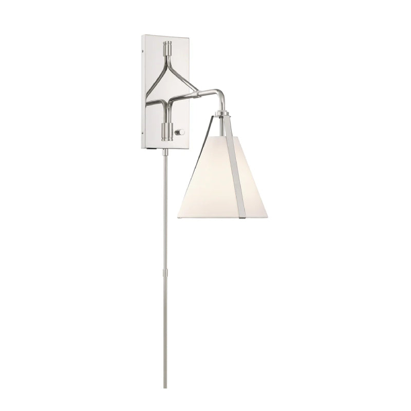 Crystorama FUL-901 Fulton 1-lt 18" Tall Task Wall Sconce - Polished Nickel