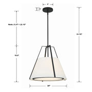 Crystorama FUL-904 Fulton 3-lt 20" Pendant