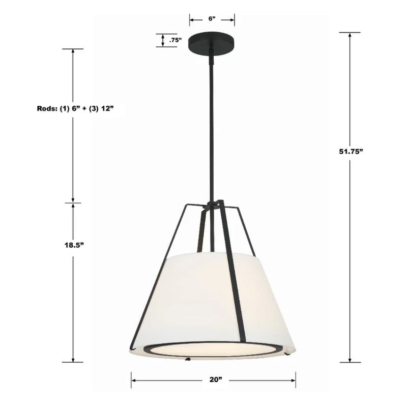 Crystorama FUL-904 Fulton 3-lt 20" Pendant