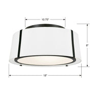 Crystorama FUL-905 Fulton 3-lt 18" Semi Flush Mount