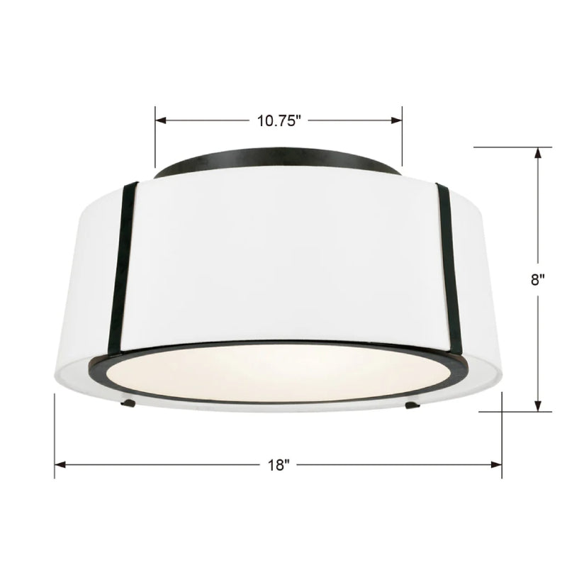 Crystorama FUL-905 Fulton 3-lt 18" Semi Flush Mount