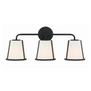 Crystorama FUL-913-BK Fulton 3-lt 23" Bathroom Vanity Light - Black