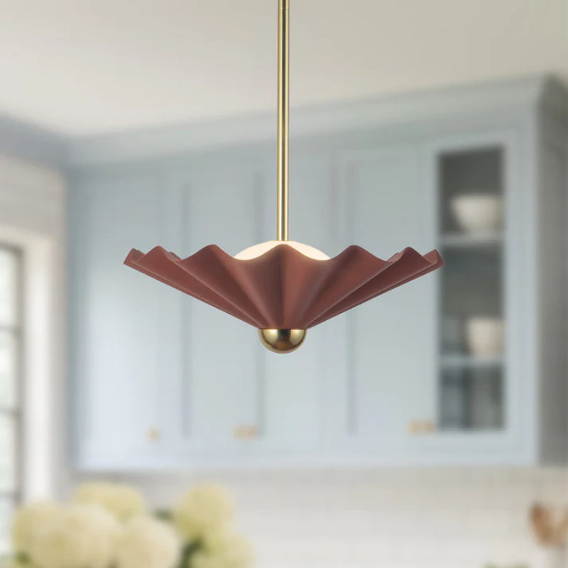 Alora PD354016 Furrow 16" LED Pendant, Selectable CCT - Burgundy