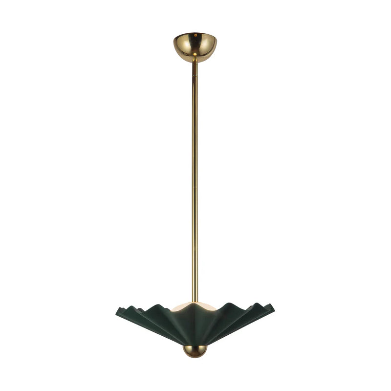 Alora PD354016 Furrow 16" LED Pendant, Selectable CCT - Pine Green